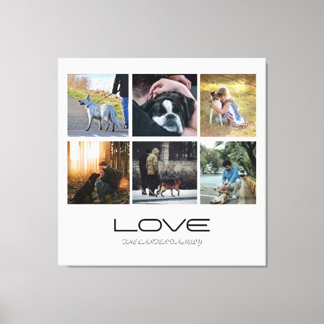 Lienzo Love Dog Family Portrait Collage Design (Anverso)