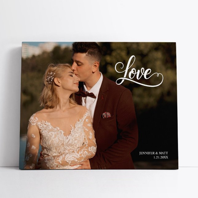 Lienzo Love Elegant Script Wedding Photo Wall Art (Subido por el creador)