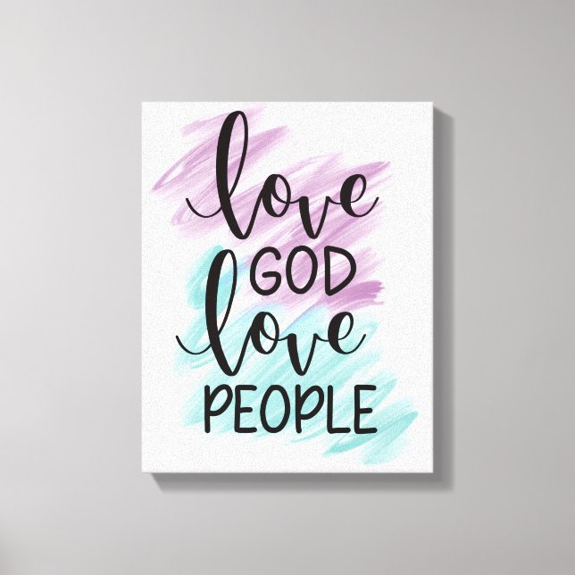 Lienzo Love God, love people   (Anverso)