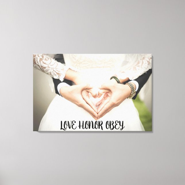 LIENZO LOVE HONOR OBEDECER BODA FOTO STRETCHED CANVAS (Anverso)