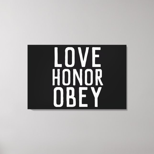 LIENZO LOVE HONOR OBEY BODA GIFT STRETCHED CANVAS (Anverso)