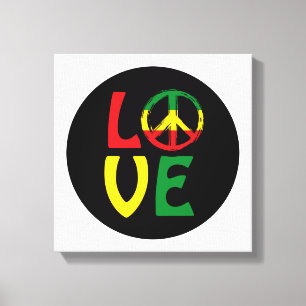 Lienzo LOVE Reggae con símbolo de paz