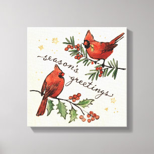 Lienzo Lovebirds del cardenal del navidad