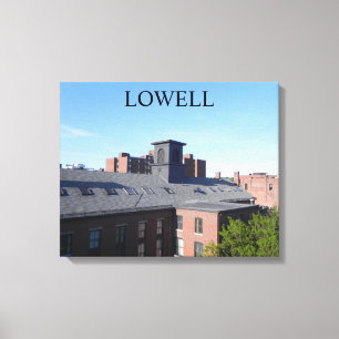 LIENZO LOWELL MASSACHUSETTS SERIE DE TECHOS ENVUELTA