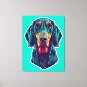 Lienzo Loyal Glow – Bluetick Coonhound Pop Art Vibrante