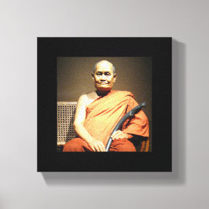 Lienzo Luang Poo Cha Subhaddho ... Monje budista