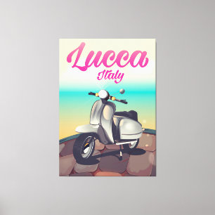 Lienzo Lucca Italia Cartel de Afiches de viaje de Scooter