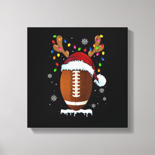 Lienzo Luces de Balón de Fútbol de Navidad Divertidas par