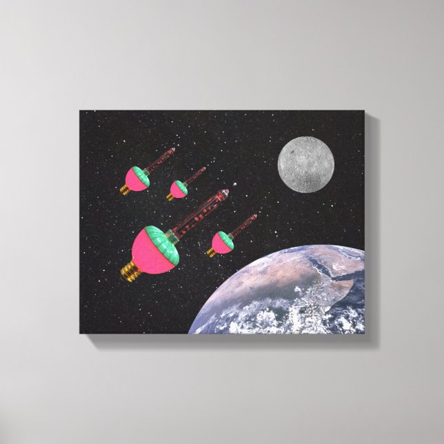 Lienzo Luces de burbuja en el espacio (Anverso)