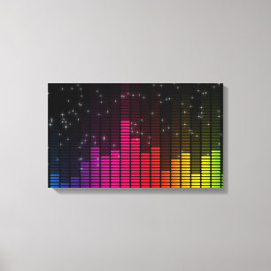 Lienzo Luces de discoteca ecualizador volumen de música