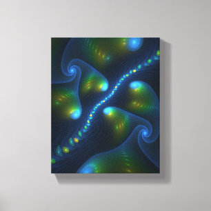 Lienzo Luces de fantasía Resumen Fractal amarillo verde a