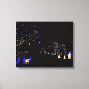Lienzo Luces de Invierno Mágico Azules y Blancas de Vacac