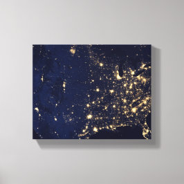 Lienzo Luces de Nasa desde el Espacio EE. UU.