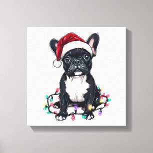 Lienzo Luces de Navidad de Bulldog Francés Regalos de Per