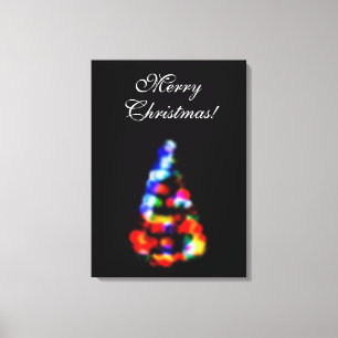 Lienzo Luces del árbol de Navidad a través de la ventana 