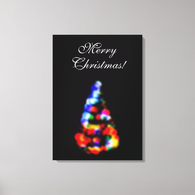 Lienzo Luces del árbol de Navidad a través de la ventana  (Anverso)