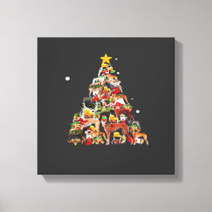 Lienzo Luces del árbol de Navidad Greyhound Gif divertido