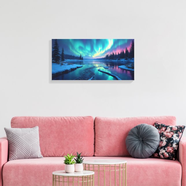 Lienzo Luces del Norte Aurora Boreal (Insitu (Sala de estar))