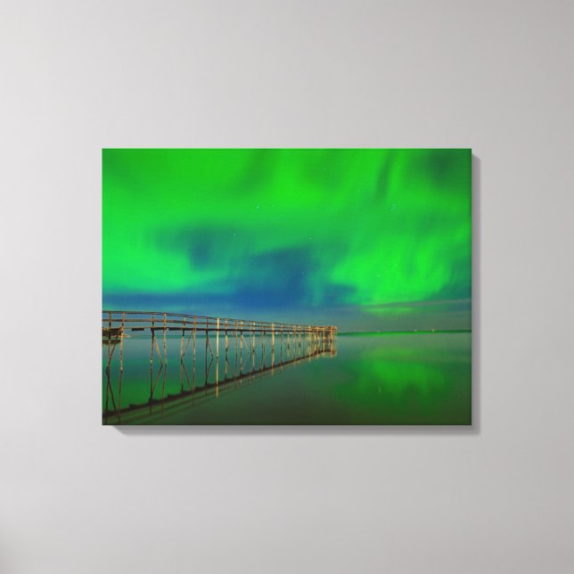 Lienzo Luces del Norte | Lago Winnipeg Canadá, Manitoba (Anverso)