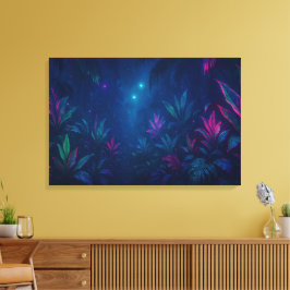Lienzo Luces etéreas de la jungla - Vibrante fantasía tro