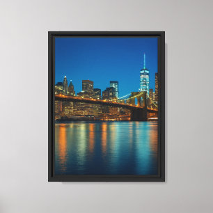 Lienzo Luces nocturnas del puente de Brooklyn