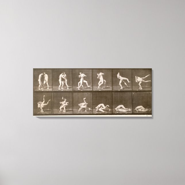 Lienzo Lucha de dos hombres, placa 347 de 'Animal Locomot (Anverso)