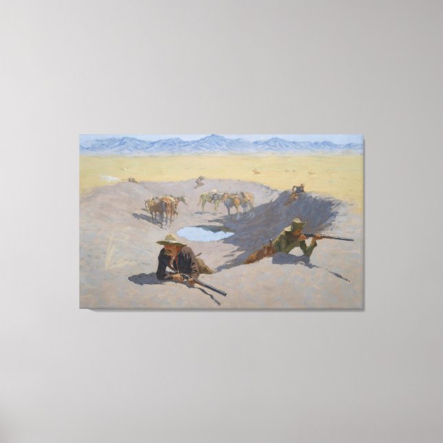 Lienzo Lucha por el agujero de agua (Anverso)