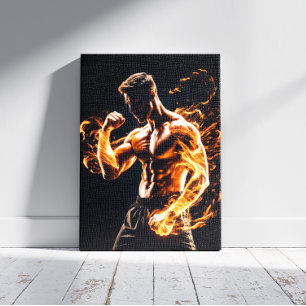 Lienzo Luchador de Artes Marciales Mixtas