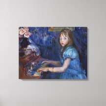 Lucie Leon tocando el piano (de Berthe Morisot)