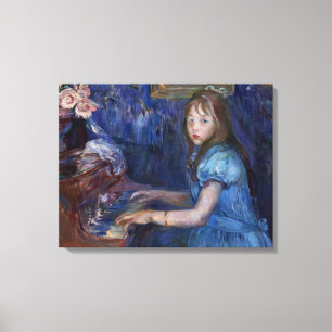 Lienzo Lucie Leon tocando el piano (por Berthe Morisot)