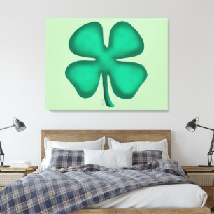 Lienzo Lucky 4 Leaf Irish Clover green canvas de impresió