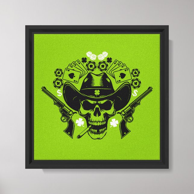 Lienzo Lucky Poker Skull (Anverso)