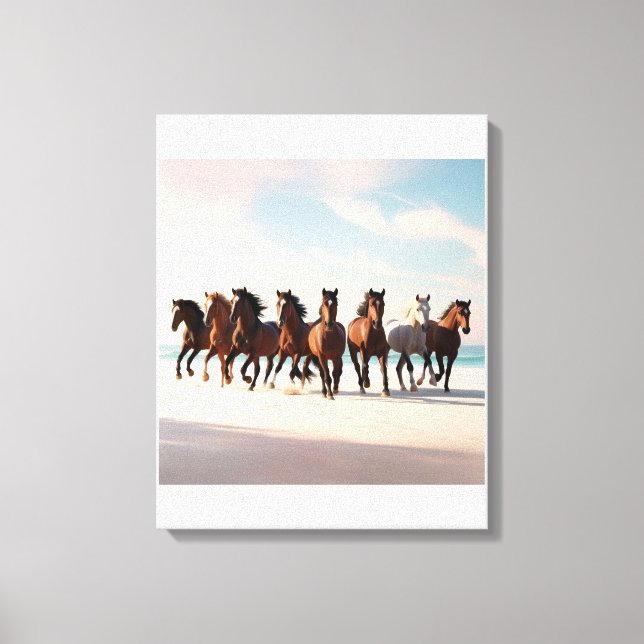 Lienzo Lucky Seven Horses (Anverso)