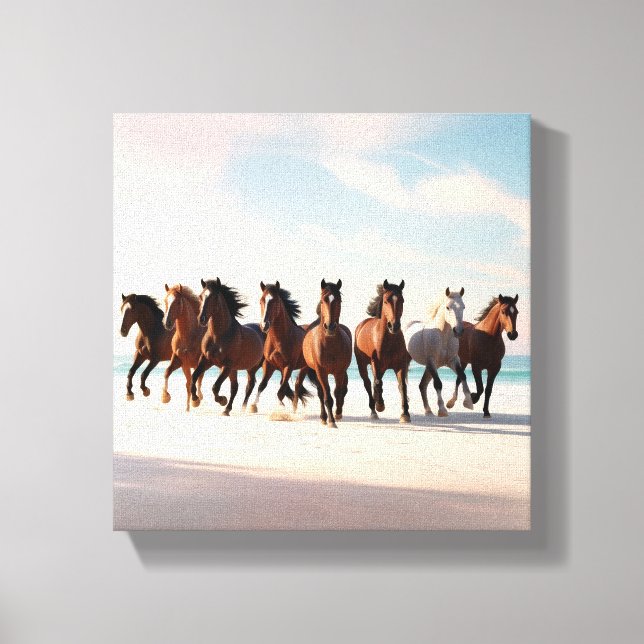 Lienzo Lucky Seven Horses (Anverso)