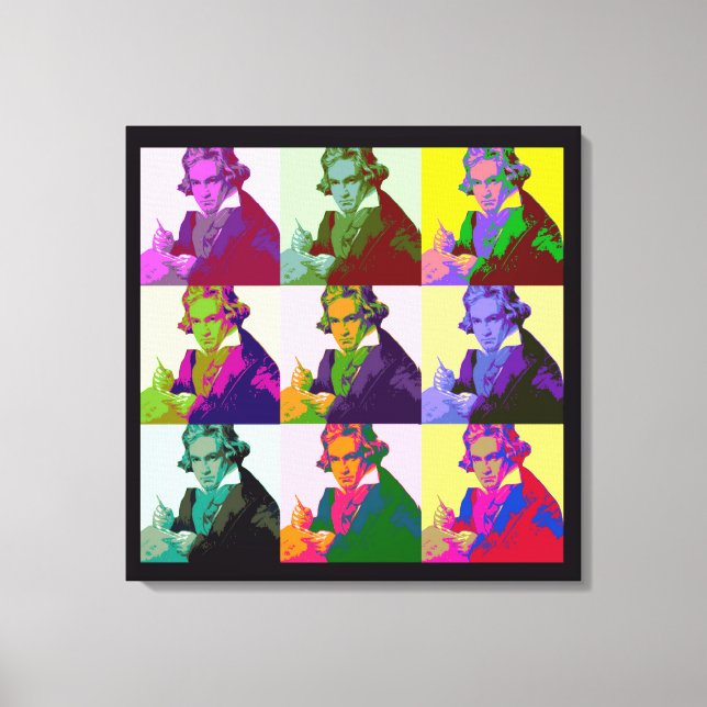 Lienzo Ludwig Van Beethoven Pop Art (Anverso)