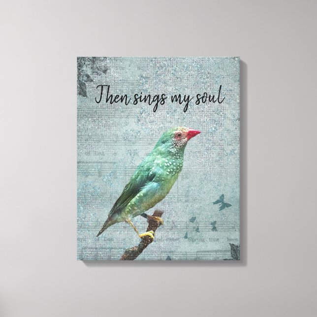 Lienzo Luego canta My Soul Green Finch (Anverso)
