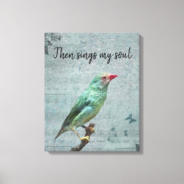 Lienzo Luego canta My Soul Green Finch (Anverso)
