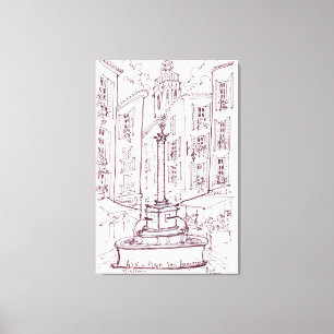 Lienzo Lugar Des Augustine  Aix en Provence, Francia