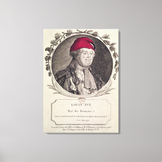 Lienzo Luis XVI con una gorra frigiana (Anverso)