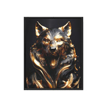 Lujo Golden Wolf Wall Art