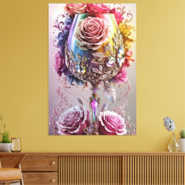 Lienzo Lujosa acuarela de cristal de cristal de cristal d