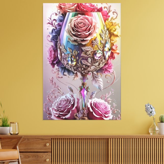 Lienzo Lujosa acuarela de cristal de cristal de cristal d (Insitu (Sala de estar))