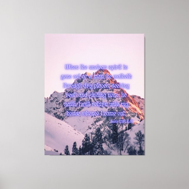 Lienzo Luke 11:24 Biblia Verse KJV Pic Wall Art (Anverso)
