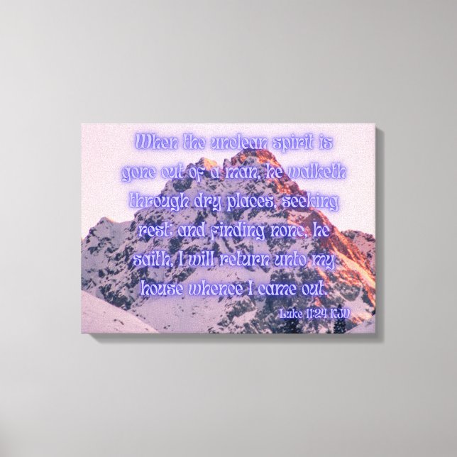Lienzo Luke 11:24 Biblia Verse KJV Pic Wall Art (Anverso)