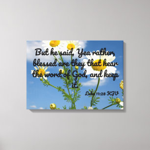 Lienzo Luke 11:28 Biblia Verse KJV Pic Wall Art