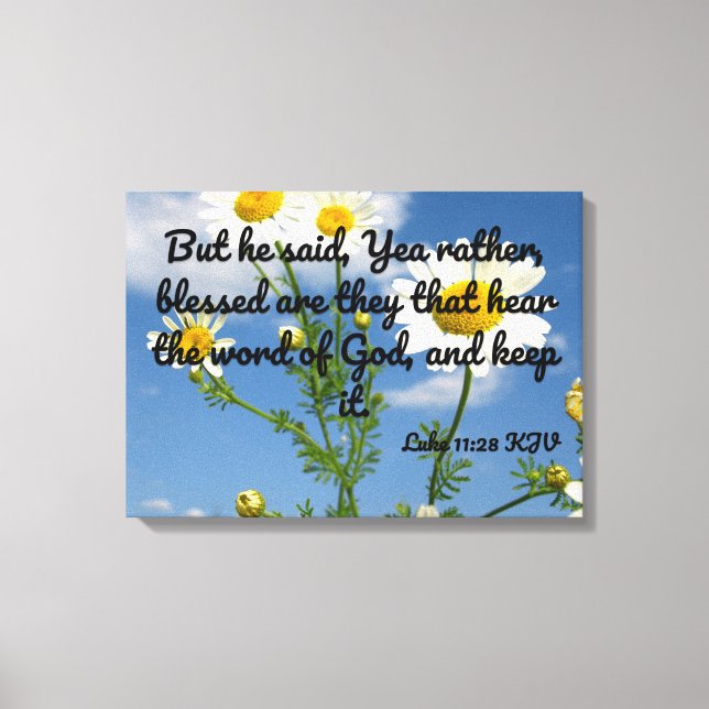 Lienzo Luke 11:28 Biblia Verse KJV Pic Wall Art (Anverso)