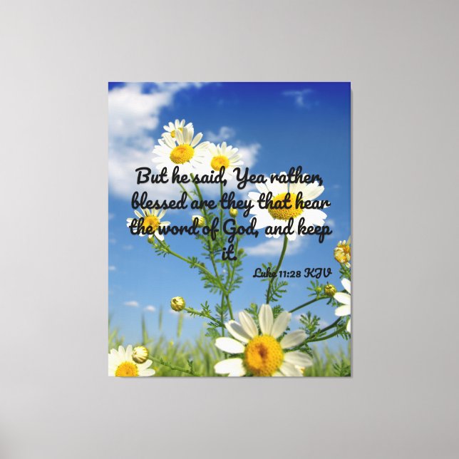 Lienzo Luke 11:28 Biblia Verse KJV Pic Wall Art (Anverso)