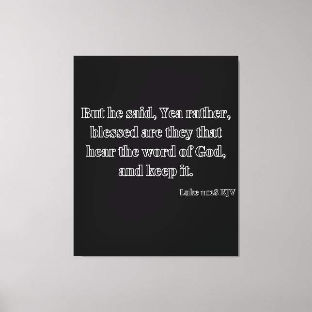 Lienzo Luke 11:28 Biblia Verse KJV Wall Art (Anverso)