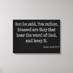 Lienzo Luke 11:28 Biblia Verse KJV Wall Art