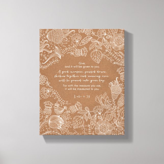 Lienzo Luke 6:38 Canvas (Anverso)